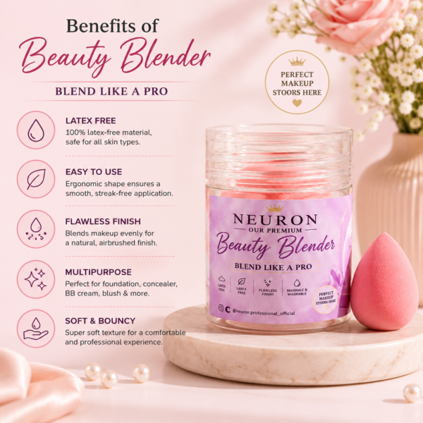 blender 3 Neuron Premium Beauty Blender – Latex-Free Makeup Sponge