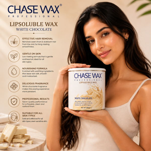 chase wax 1 Chase Wax Professional White Chocolate Liposoluble Wax – 800gm