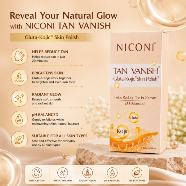 niconi 3 NICONI Tan Vanish Gluta-Kojic Skin Polish for Tan Removal 180g