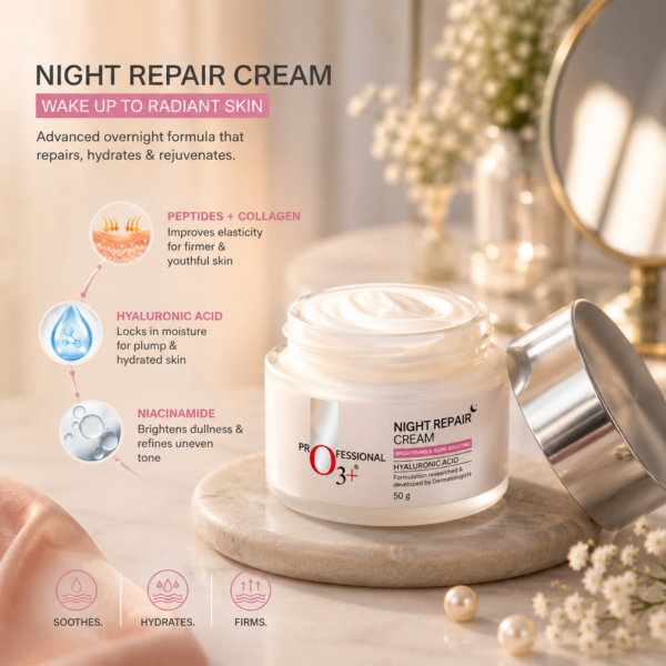 o3 4 O3+ Night Repair Cream with Hyaluronic Acid