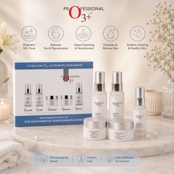 o3 whe 3 O3+ Whitening Facial Kit for Tan & Pigmented Skin