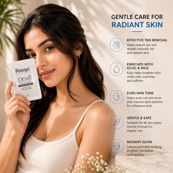 Raaga DeTan Tan Removal Cream – Kojic & Milk 12g