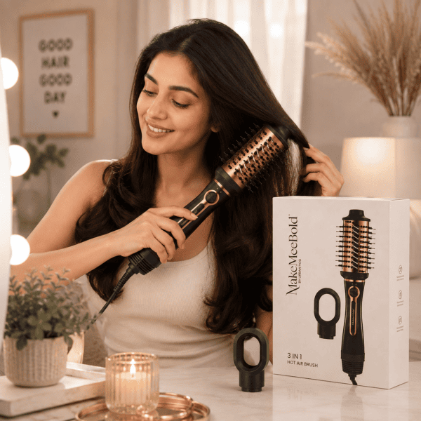 MakeMeeBold by Urban Yog 3 in 1 Hot Air Brush for Hair Drying, Styling and Volumizing
