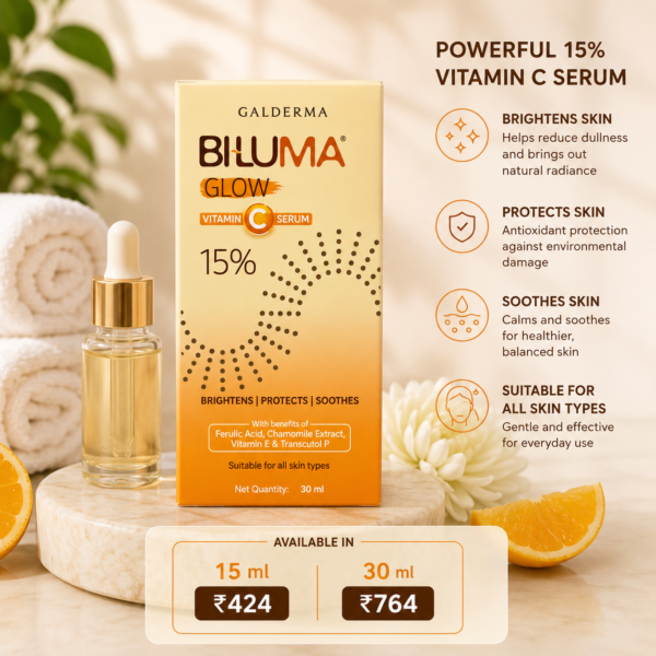 Biluma Glow 15% Vitamin C Face Serum for Glowing Skin – 30ml