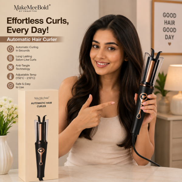 MakeMeeBold by Urban Yog Automatic Hair Curler for Effortless Curls and Waves