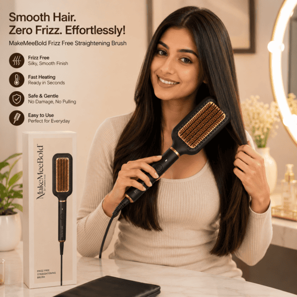 MakeMeeBold by Urban Yog Frizz Free Hair Straightening Brush for Smooth and Straight Hair