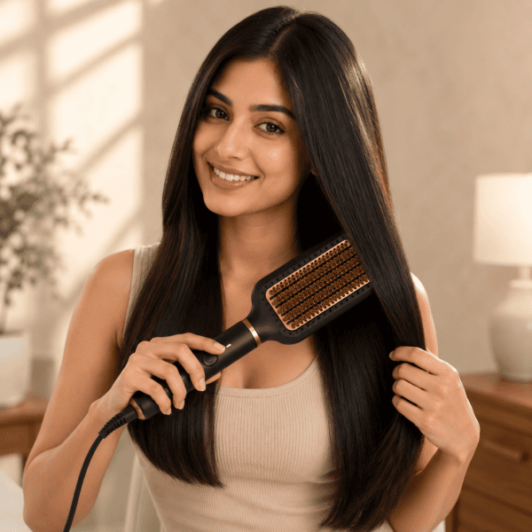 MakeMeeBold by Urban Yog Frizz Free Hair Straightening Brush for Smooth and Straight Hair
